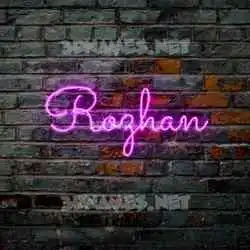 rozhan in Pink Neon style - 3D name wallpaper