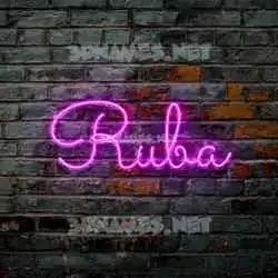 ruba in Pink Neon style - 3D name wallpaper