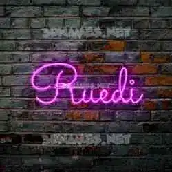 ruedi in Pink Neon style - 3D name wallpaper