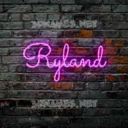 ryland in Pink Neon style - 3D name wallpaper