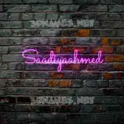 saadiyaahmed in Pink Neon style - 3D name wallpaper