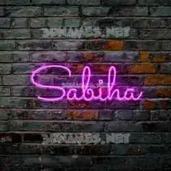 sabiha in Pink Neon style - 3D name wallpaper