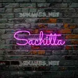 sachitta in Pink Neon style - 3D name wallpaper