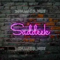 saddeek in Pink Neon style - 3D name wallpaper