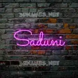 saduni in Pink Neon style - 3D name wallpaper