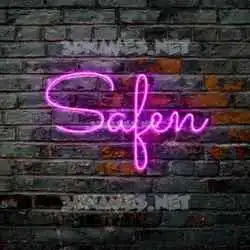 safen in Pink Neon style - 3D name wallpaper