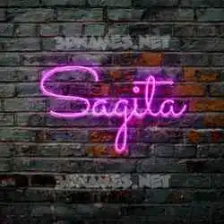 sagita in Pink Neon style - 3D name wallpaper