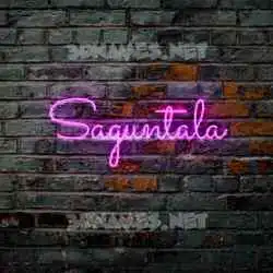 saguntala in Pink Neon style - 3D name wallpaper