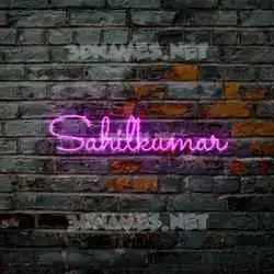 sahilkumar in Pink Neon style - 3D name wallpaper
