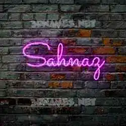 sahnaz in Pink Neon style - 3D name wallpaper