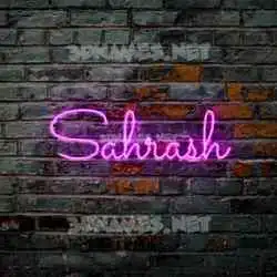 sahrash in Pink Neon style - 3D name wallpaper