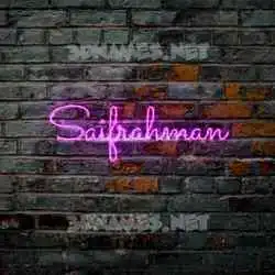 saifrahman in Pink Neon style - 3D name wallpaper
