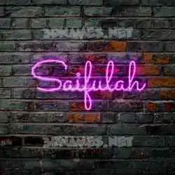 saifulah in Pink Neon style - 3D name wallpaper