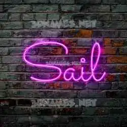 sail in Pink Neon style - 3D name wallpaper