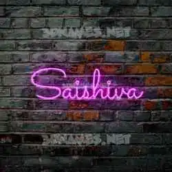 saishiva in Pink Neon style - 3D name wallpaper