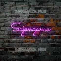 sajanzama in Pink Neon style - 3D name wallpaper