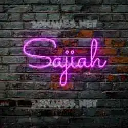 sajiah in Pink Neon style - 3D name wallpaper