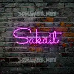 sakait in Pink Neon style - 3D name wallpaper