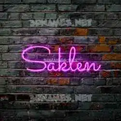 saklen in Pink Neon style - 3D name wallpaper
