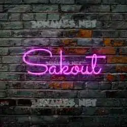 sakout in Pink Neon style - 3D name wallpaper