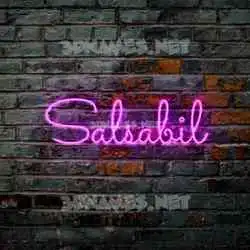 salsabil in Pink Neon style - 3D name wallpaper