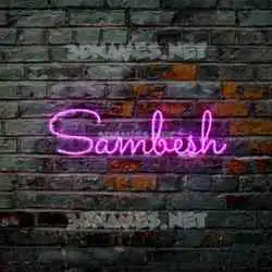 sambesh in Pink Neon style - 3D name wallpaper