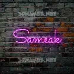sameak in Pink Neon style - 3D name wallpaper