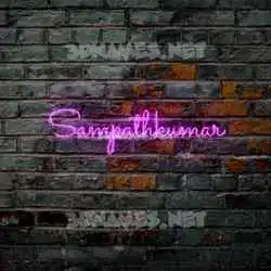 sampathkumar in Pink Neon style - 3D name wallpaper