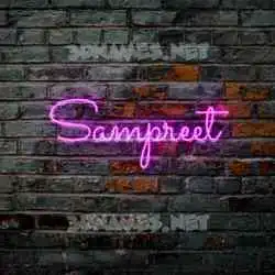 sampreet in Pink Neon style - 3D name wallpaper