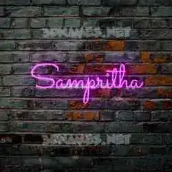 sampritha in Pink Neon style - 3D name wallpaper
