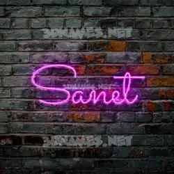 sanet in Pink Neon style - 3D name wallpaper
