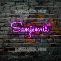 sanjsmit in Pink Neon style - 3D name wallpaper