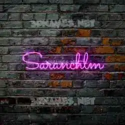saranchlm in Pink Neon style - 3D name wallpaper