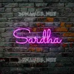 sardha in Pink Neon style - 3D name wallpaper