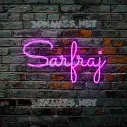sarfraj in Pink Neon style - 3D name wallpaper