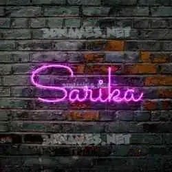sarika in Pink Neon style - 3D name wallpaper