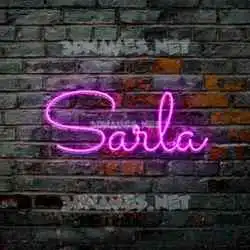 sarla in Pink Neon style - 3D name wallpaper