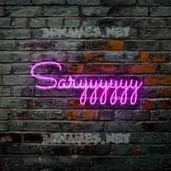 saryyyyyy in Pink Neon style - 3D name wallpaper