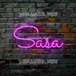 sasa in Pink Neon style - 3D name wallpaper
