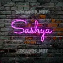 sashya in Pink Neon style - 3D name wallpaper