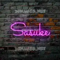 sasuke in Pink Neon style - 3D name wallpaper