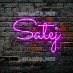 satej in Pink Neon style - 3D name wallpaper