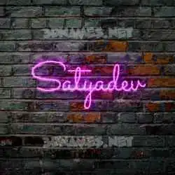 satyadev in Pink Neon style - 3D name wallpaper