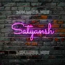 satyansh in Pink Neon style - 3D name wallpaper