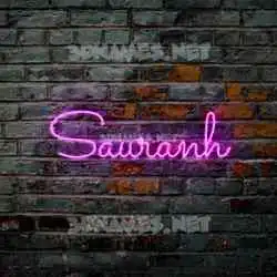 sauranh in Pink Neon style - 3D name wallpaper