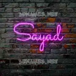 sayad in Pink Neon style - 3D name wallpaper