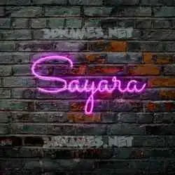 sayara in Pink Neon style - 3D name wallpaper