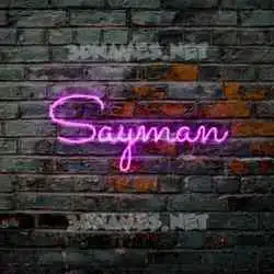 sayman in Pink Neon style - 3D name wallpaper