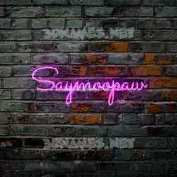 saymoopaw in Pink Neon style - 3D name wallpaper