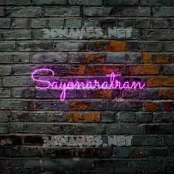 sayonaratran in Pink Neon style - 3D name wallpaper